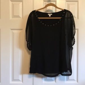 Cache black studded top